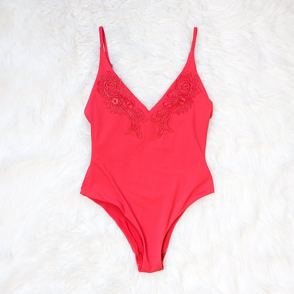 MINKPINK Forbidden Fruit Red Lace One Piece